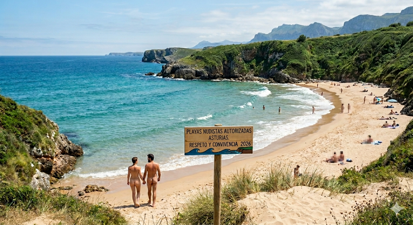 Playas nudistas Asturias 2026